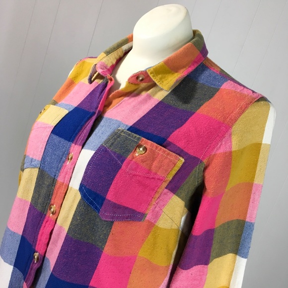 🚫SOLD🚫Mossimo Pink Flannel Shirt Purple Button - Picture 7 of 8
